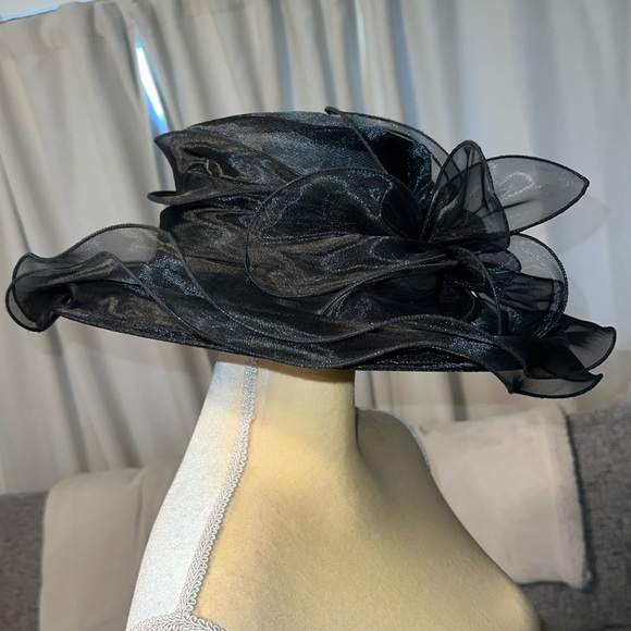 Setmar Vintage Tea Party Flower Fascinator Organza Church Funeral Easter Hat - Picture 3 of 7
